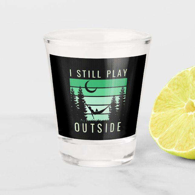 Vaso De Chupito Vacaciones de Cita de Camping (Anverso)