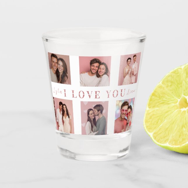 Vaso De Chupito Valentine's Day Shot Glass  | Custom Couple Photos (Anverso)