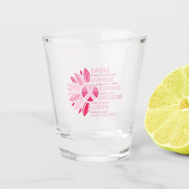 Vaso De Chupito Valiente porque me he enfrentado a la oscuridad (Anverso)