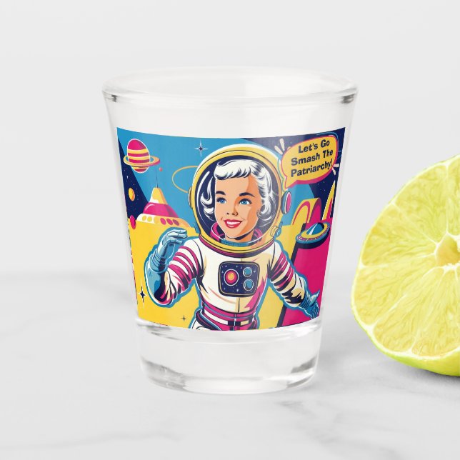 Vaso De Chupito Vamos a aplastar a la feminista patriarcal (Anverso)