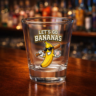 Vaso De Chupito Vamos a Volvernos Locos Béisbol Retro Plátano Dive