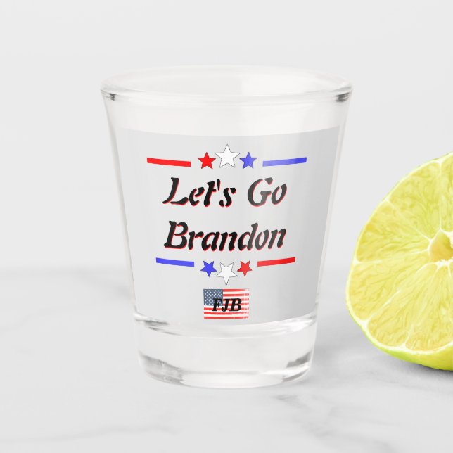 Vaso De Chupito Vamos Brandon FJB Red White Blue Stars Bandera de  (Anverso)
