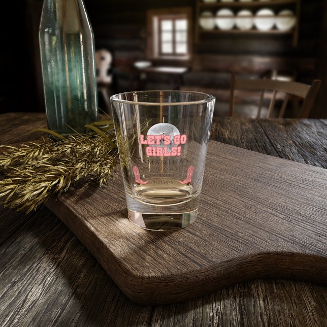 Vaso De Chupito Vamos Chicas Disco Cowgirl Bachelorette Party (Lets Go Girls Bachelorette Weekend Party Shot Glass)