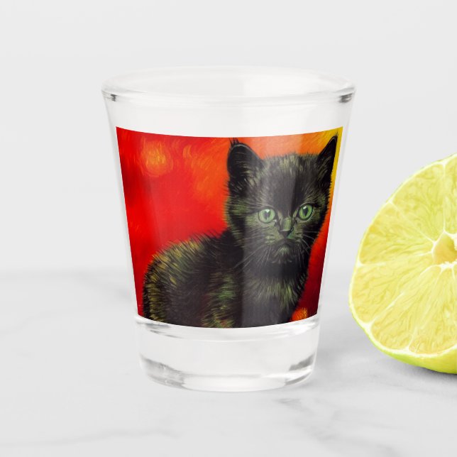 Vaso De Chupito Van Gogh Black Kitten (Anverso)