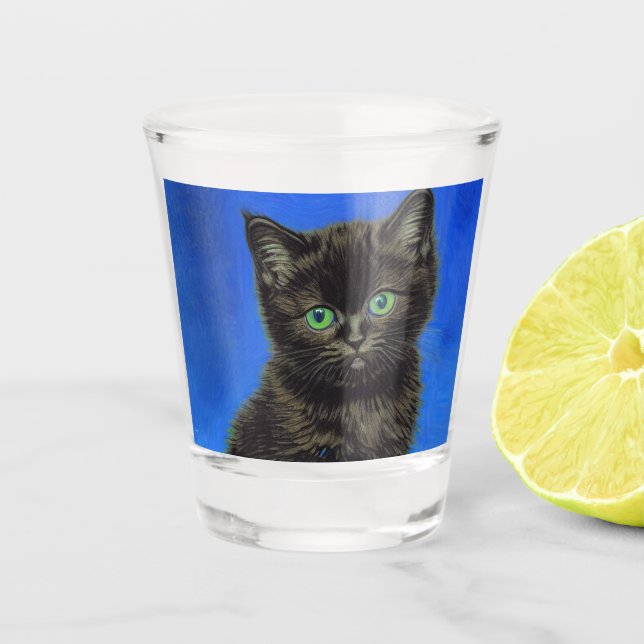 Vaso De Chupito Van Gogh Style Black Kitten (Anverso)