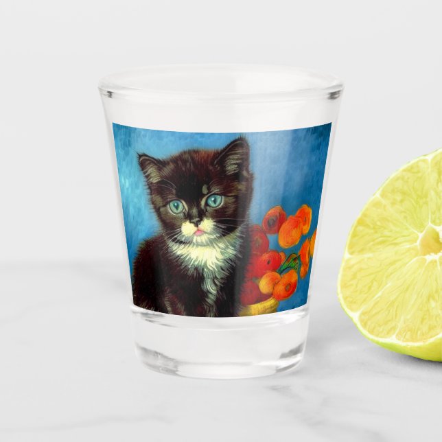 Vaso De Chupito Van Gogh Tuxedo Cat (Anverso)
