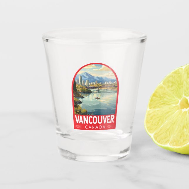 Vaso De Chupito Vancouver Canadá Viajes de arte (Anverso)