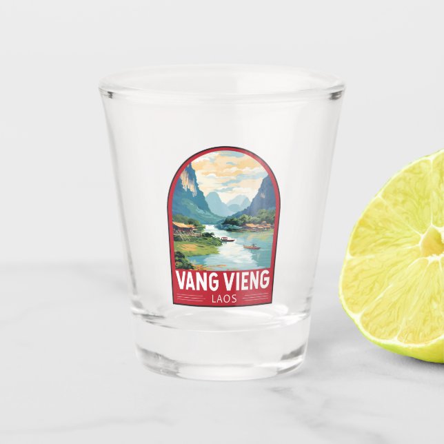 Vaso De Chupito Vang Vieng Laos Viaje de arte (Anverso)
