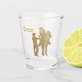 Vaso De Chupito Vaquera occidental del novio del vaquero de la