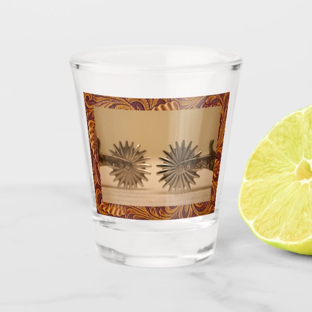 Vaso De Chupito Vaquero occidental desata embellecedor falso de cu (Anverso)