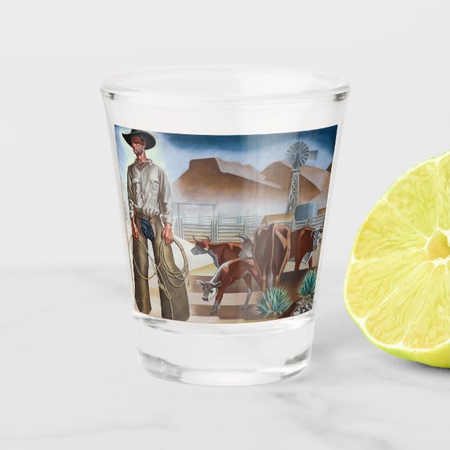 Vaso De Chupito Vaquero Ropando (Anverso)