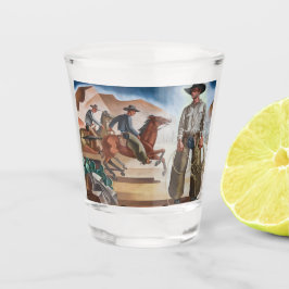 Vaso De Chupito Vaqueros montando caballos
