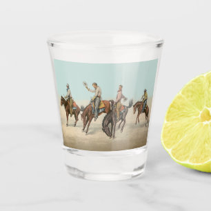 Vaso De Chupito Vaqueros occidentales del vintage en caballos