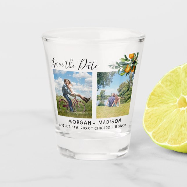 Vaso De Chupito Varios Naranjas de fotos Guardar la fecha (Anverso)