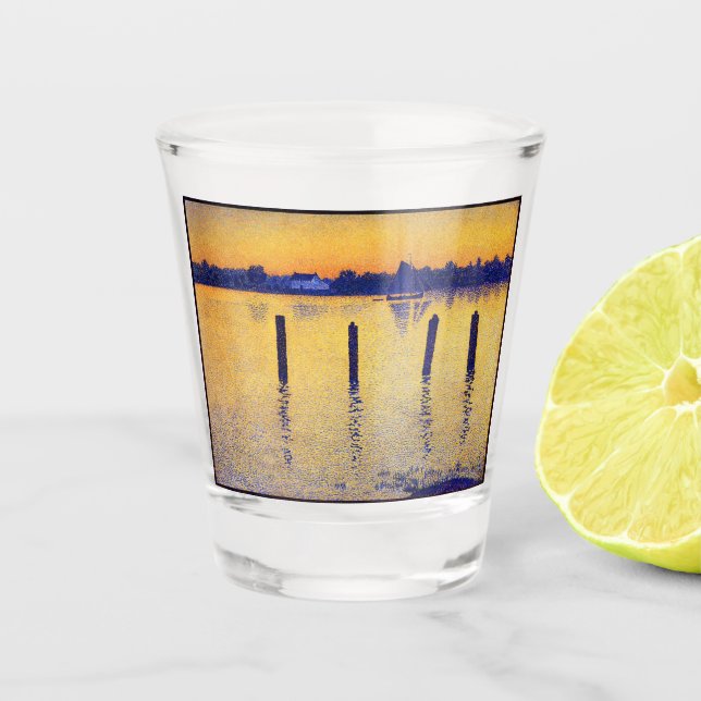 Vaso De Chupito Veleros sobre el río Scheldt (Bélgica) (Anverso)