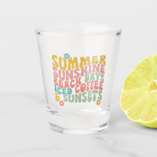 Vaso De Chupito Verano Diciendo Retro Beach Helado Café Sunsets