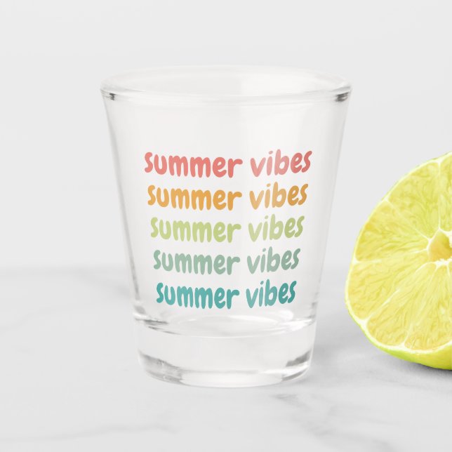 Vaso De Chupito Verano Vibes Beach Vacaciones Verano Retro (Anverso)