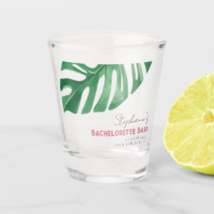 Vaso De Chupito Verdor y Monstera Bachelorette tropical rosa