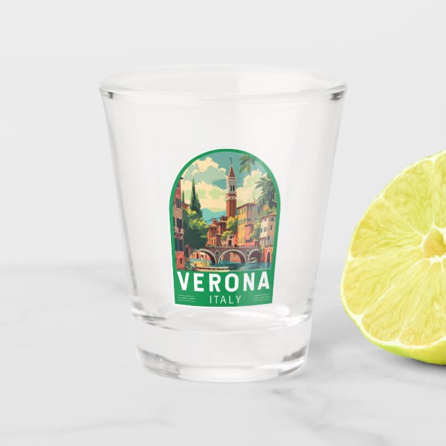 Vaso De Chupito Verona Italia Viaje de arte (Anverso)