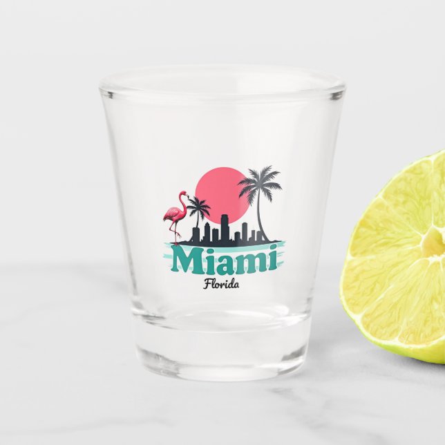Vaso De Chupito Verre à shot Miami – Souvenir sunset tropical (Anverso)