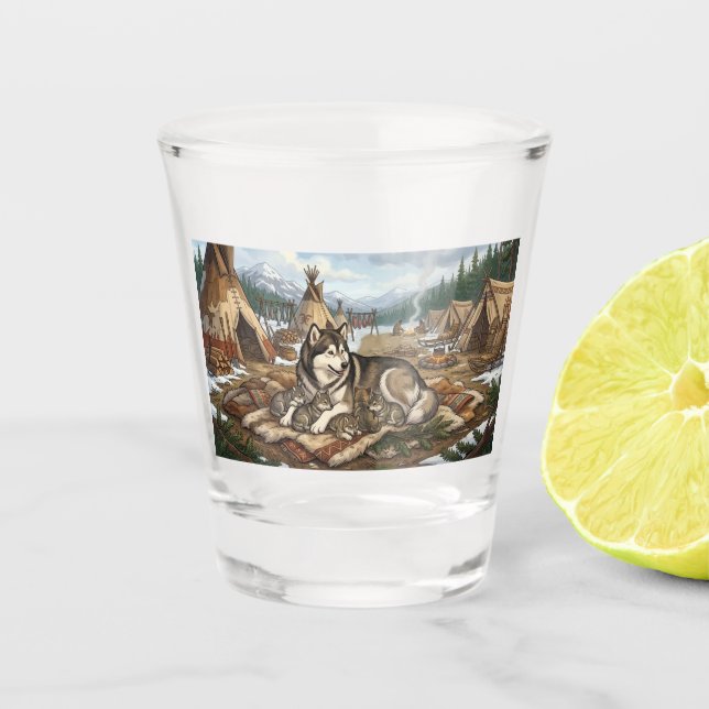 Vaso De Chupito Versión 2 de Malamute Mother (Anverso)