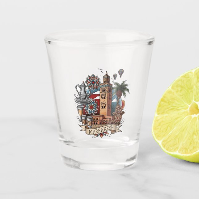 Vaso De Chupito Viaje a Marrakech Marruecos (Anverso)