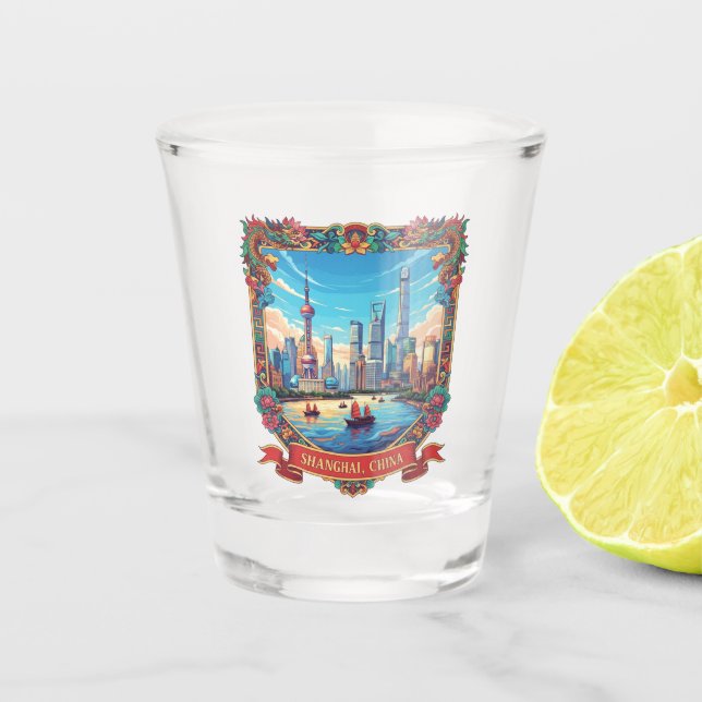 Vaso De Chupito Viaje a Shanghai China (Anverso)