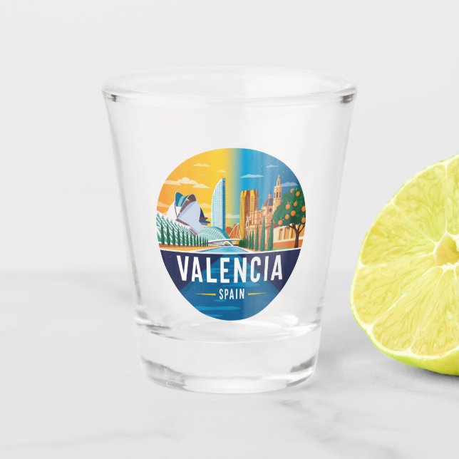 Vaso De Chupito Viaje a Valencia España (Anverso)