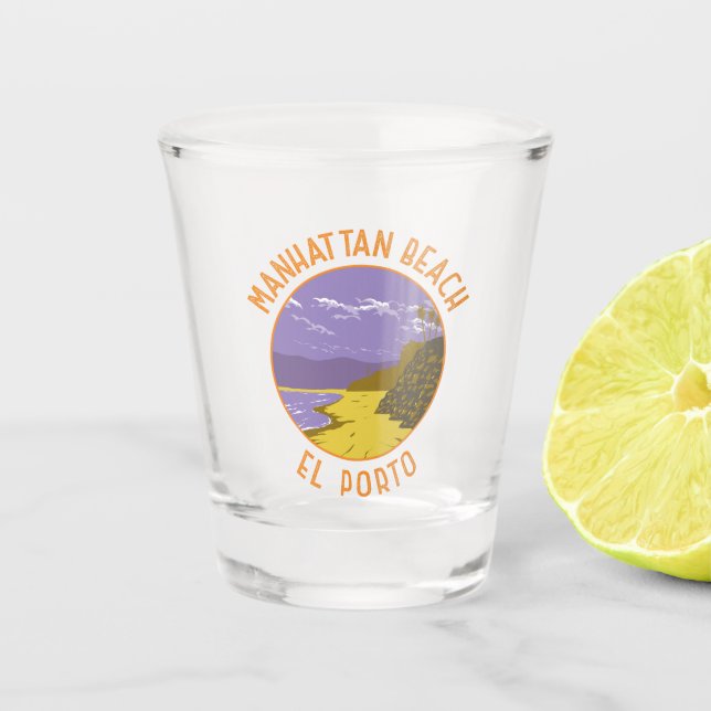 Vaso De Chupito Viaje de arte de Manhattan Beach California (Anverso)