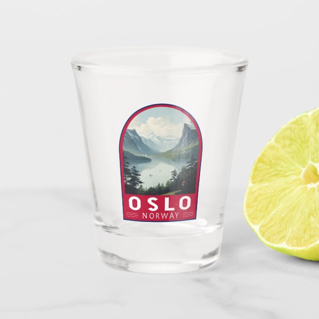 Vaso De Chupito Viaje de arte de Oslo Noruega (Anverso)