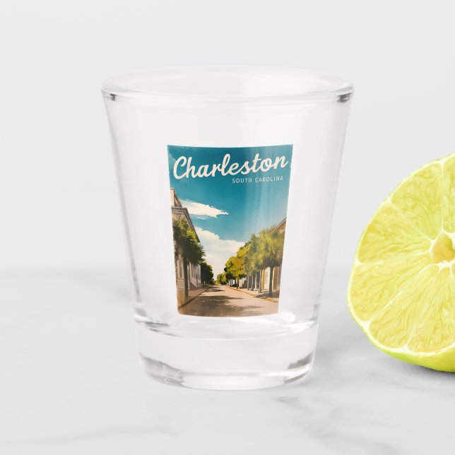 Vaso De Chupito Viaje de época Charleston South Carolina Retro (Anverso)