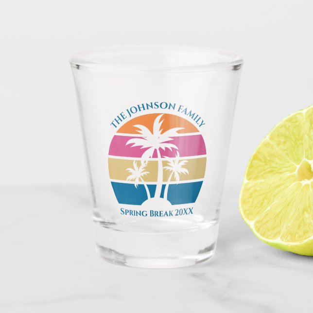 Vaso De Chupito Viaje de primavera del Personalizado Tropical Beac (Anverso)