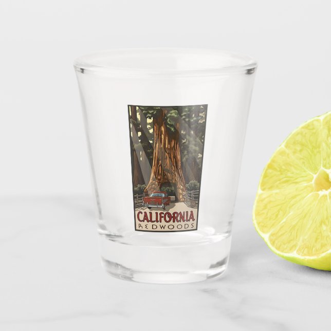 Vaso De Chupito Viaje de secuoyas de California (Anverso)
