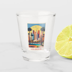 Vaso De Chupito Viaje de Vintage Los Angeles California City Skyli