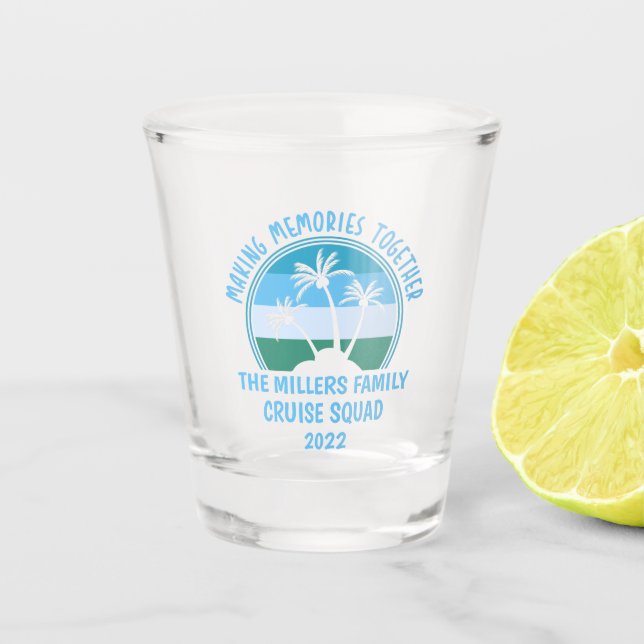 Vaso De Chupito Viaje en playa de verano Reunión de personalizados (Anverso)