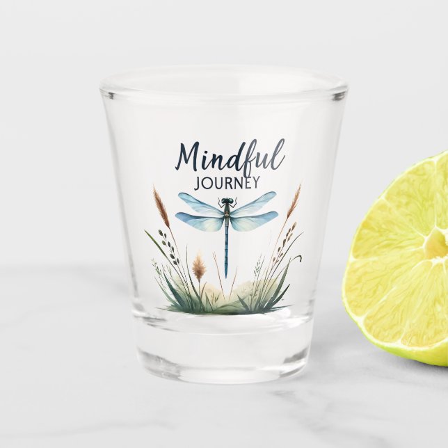 Vaso De Chupito Viaje mental - Naturaleza de la libélula (Anverso)