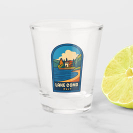 Vaso De Chupito Viaje Retro Viaje Lago Como Paisaje Italiano