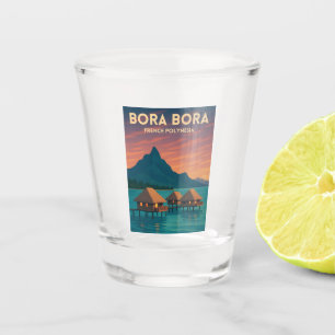 Vaso De Chupito Viaje retro vintage Bora Bora Polinesia Francesa