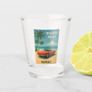 Vaso De Chupito Viaje retro vintage Hawaii Waikiki Beach