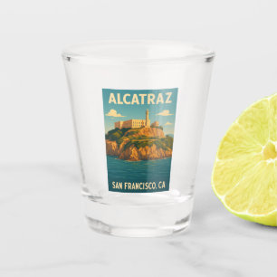Vaso De Chupito Viaje retro vintage Isla Alcatraz San Francisco