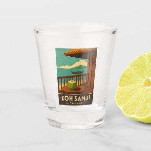 Vaso De Chupito Viaje retro vintage Isla Koh Samui Tailandia