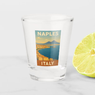 Vaso De Chupito Viaje retro vintage Nápoles Italia Escenario Costa