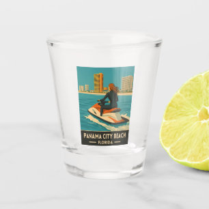 Vaso De Chupito Viaje retro vintage Playa de la Ciudad de Panamá F