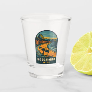 Vaso De Chupito Viaje retro vintage Playa de Río de Janeiro Brasil