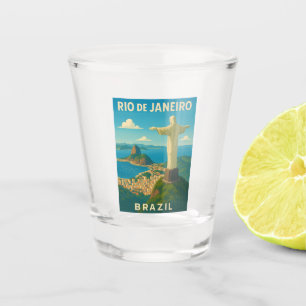 Vaso De Chupito Viaje retro vintage Río de Janeiro Brasil Escenari