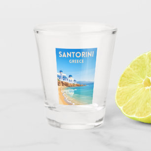 Vaso De Chupito Viaje retro vintage Santorini Grecia Playa