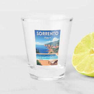 Vaso De Chupito Viaje retro vintage Sorrento Italia Escenario cost
