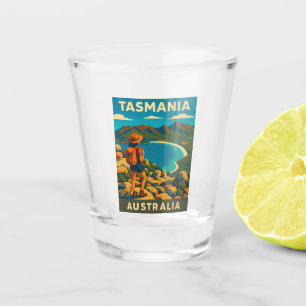 Vaso De Chupito Viaje retro vintage Tasmania Australia Paisaje