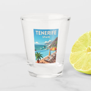 Vaso De Chupito Viaje retro vintage Tenerife España Costa costera