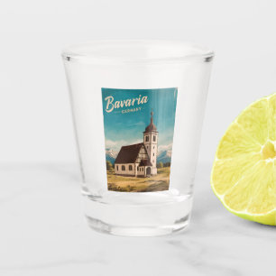 Vaso De Chupito Viaje Vintage Bavaria Alemania Retro Scenic